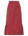 Tod's Woman Midi Skirt Brick Size S Polyester In Red