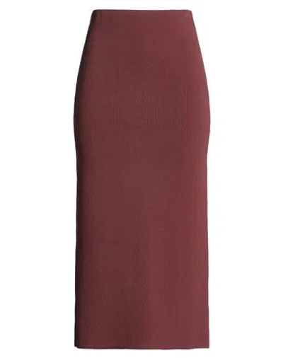 Tod's Woman Midi Skirt Brown Size L Viscose, Polyamide