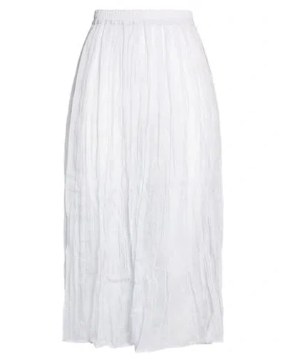 Tod's Woman Midi Skirt Light Grey Size S Cotton In White
