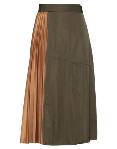 Tod's Woman Midi Skirt Military Green Size 4 Polyamide, Polyester
