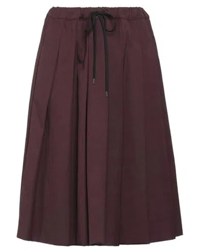 Tod's Woman Midi Skirt Plum Size 10 Polyester, Cotton In Purple