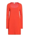 Tod's Woman Mini Dress Coral Size L Viscose, Polyamide In Red