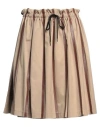 Tod's Woman Mini Skirt Beige Size 6 Polyester, Cotton, Lambskin In Beige