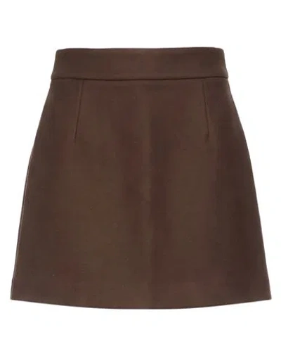 Tod's Woman Mini Skirt Chocolate Brown Size 4 Virgin Wool