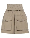 Tod's Woman Mini Skirt Khaki Size 4 Cotton, Polyester, Polyamide In Beige