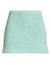 Tod's Woman Mini Skirt Turquoise Size Onesize Virgin Wool, Polyamide In Green