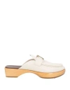 Tod's Woman Mules & Clogs Beige Size 10 Soft Leather In Beige