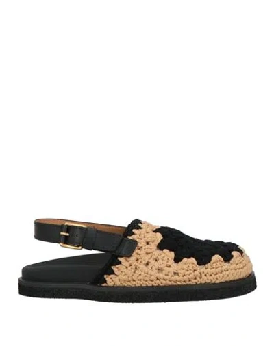 Tod's Woman Mules & Clogs Black Size 8 Textile Fibers, Calfskin In Animal Print