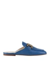 Tod's Woman Mules & Clogs Blue Size 6.5 Soft Leather