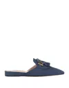 Tod's Woman Mules & Clogs Blue Size 7 Soft Leather In Blue