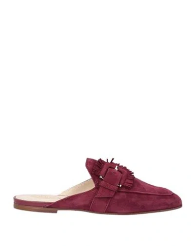 Tod's Woman Mules & Clogs Burgundy Size 6 Leather In Red