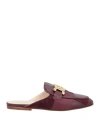 Tod's Woman Mules & Clogs Burgundy Size 8 Leather