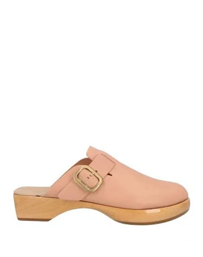 Tod's Woman Mules & Clogs Light Pink Size 6 Soft Leather In Brown