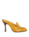 Tod's Croc-embossed Leather Mule In Yellow