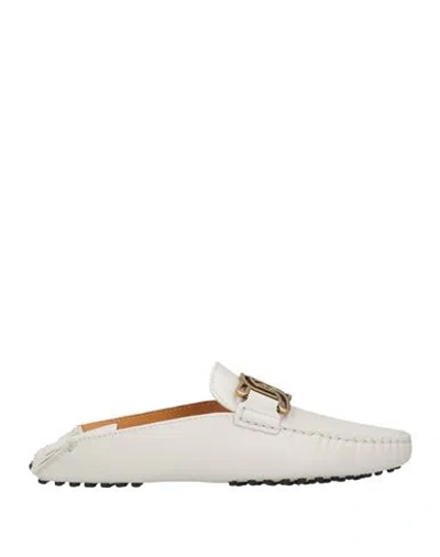 Tod's 10mm Gommini Leather Mules In White