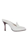 Tod's Woman Mules & Clogs White Size 8 Soft Leather