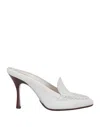 Tod's Woman Mules & Clogs White Size 8 Soft Leather In White