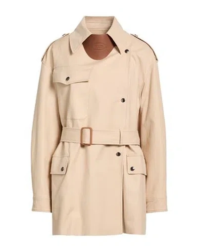 Tod's Woman Overcoat & Trench Coat Beige Size 6 Cotton, Elastane In Brown