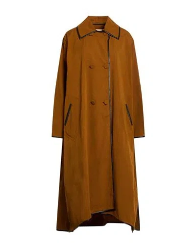 Tod's Woman Overcoat & Trench Coat Brown Size 6 Cotton, Polyester, Polyamide, Polyurethane In Pattern