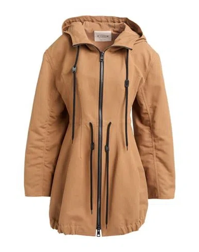Tod's Woman Overcoat & Trench Coat Camel Size 4 Cotton In Burgundy