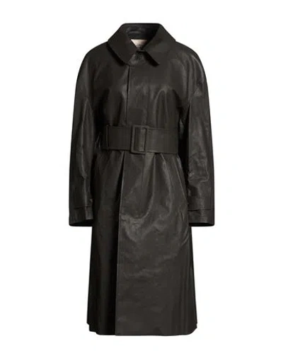 Tod's Woman Overcoat & Trench Coat Dark Brown Size 4 Cotton, Polyurethane