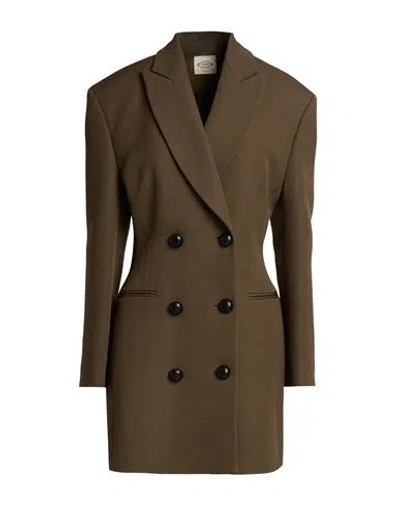 Tod's Woman Overcoat & Trench Coat Khaki Size 2 Virgin Wool In Beige