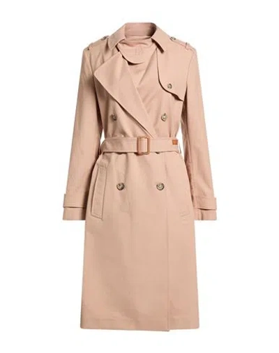 Tod's Woman Overcoat & Trench Coat Light Brown Size 6 Cotton, Elastane, Cow Leather
