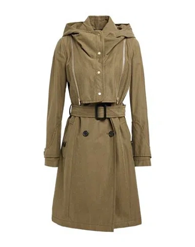 Tod's Woman Overcoat & Trench Coat Military Green Size 10 Cotton, Nylon, Resin