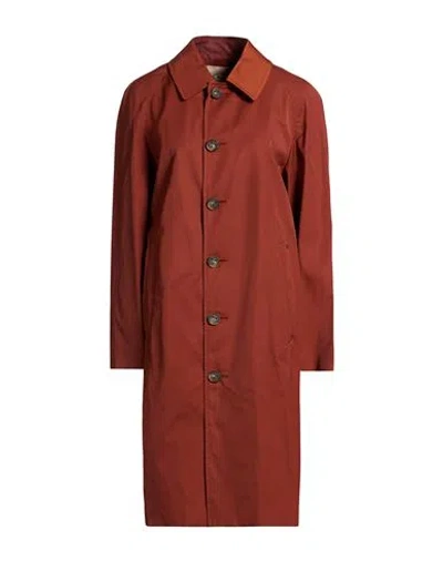 Tod's Woman Overcoat & Trench Coat Rust Size 4 Polyester, Cotton In Brown