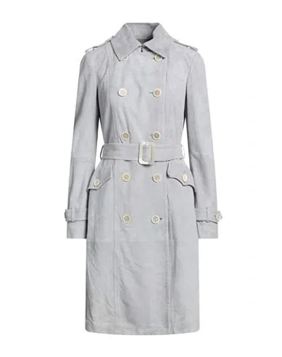 Tod's Woman Overcoat Light Grey Size 6 Ovine Leather, Goat Skin