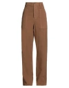 Tod's Woman Pants Camel Size 4 Cotton, Elastane In Brown