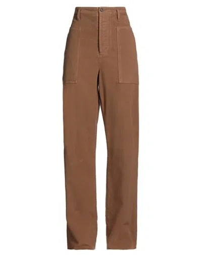 Tod's Woman Pants Camel Size 4 Cotton, Elastane In Brown