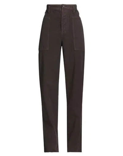 Tod's Woman Pants Chocolate Brown Size 4 Cotton, Elastane