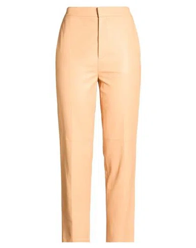 Tod's Woman Pants Sand Size 6 Lambskin In Neutral