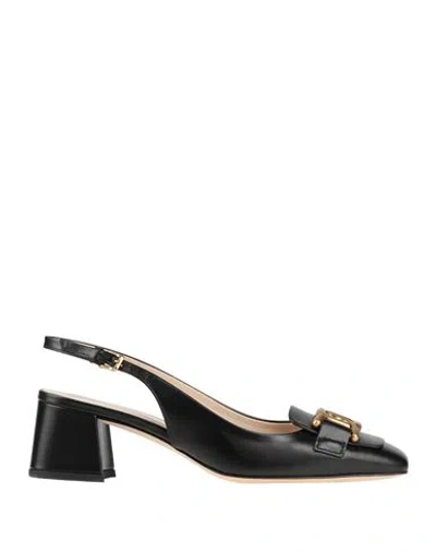 TOD'S TOD'S WOMAN PUMPS BLACK SIZE 7 LEATHER