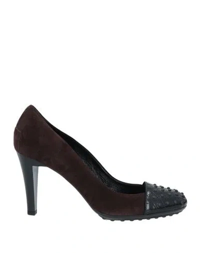 Tod's Woman Pumps Dark Brown Size 6 Soft Leather