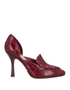 Tod's Tods Embossed Leather Pump In Red