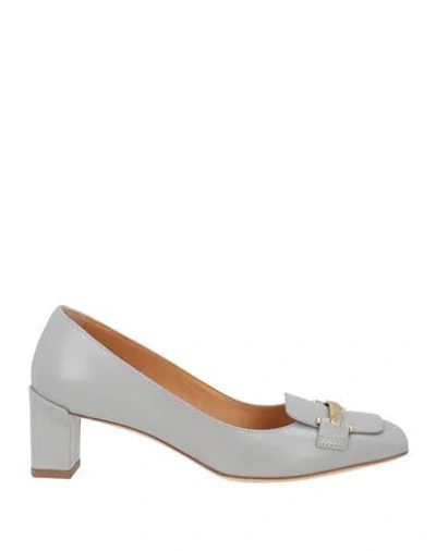 Tod's Woman Pumps Light Grey Size 5.5 Leather In Gray