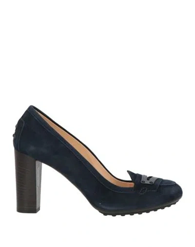 Tod's Woman Pumps Midnight Blue Size 5 Leather