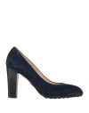 Tod's Woman Pumps Navy Size 6 Soft Leather In Blue