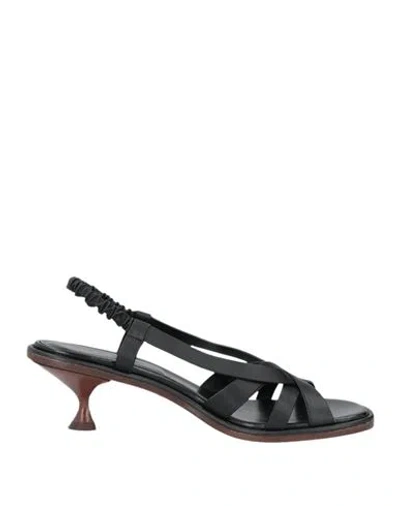 Tod's Woman Sandals Black Size 8 Leather