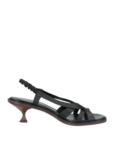 Tod's Woman Sandals Black Size 7.5 Leather