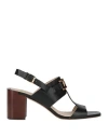 Tod's Kate Leather Sandals Block Heel In Black
