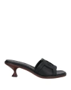 Tod's Woman Sandals Black Size 7 Calfskin