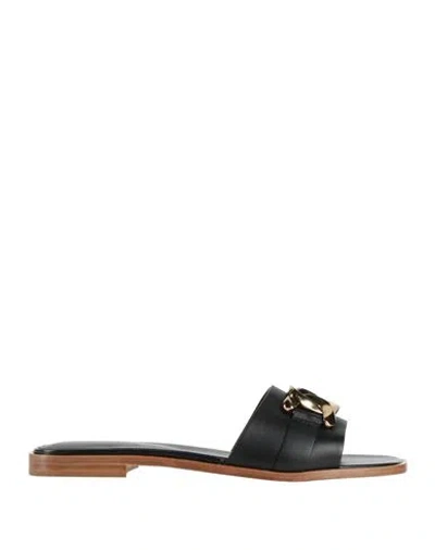 Tod's Woman Sandals Black Size 8 Leather