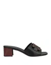 Tod's Woven-logo Heeled Mules In Black