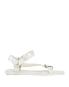Tod's Woman Sandals Ivory Size 7.5 Leather In White