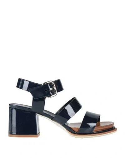 Tod's Woman Sandals Navy Size 7 Soft Leather