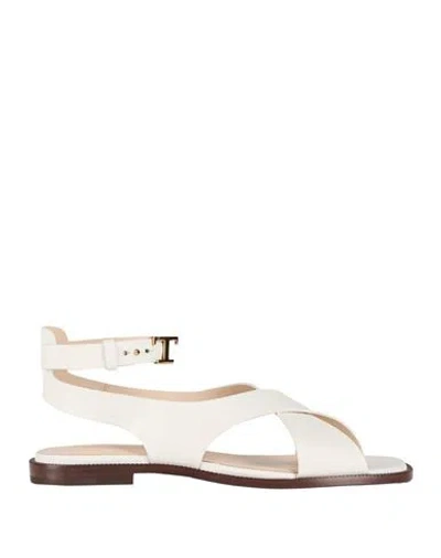Tod's Woman Sandals Off White Size 7 Leather