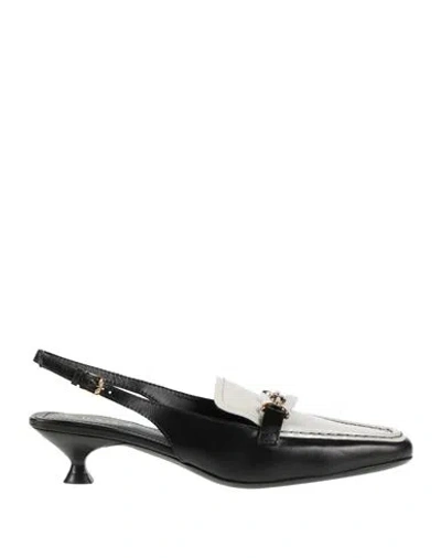 Tod's Woman Sandals Off White Size 7.5 Leather In Black